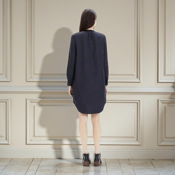 Madewell Latitude Wool Flannel Shirt Dress Charcoal Gray Sz M - Picture 5 of 6